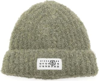 Maison Margiela Accessoires, Heren, Groen, M, Ribbed Knit Slip-On Muts