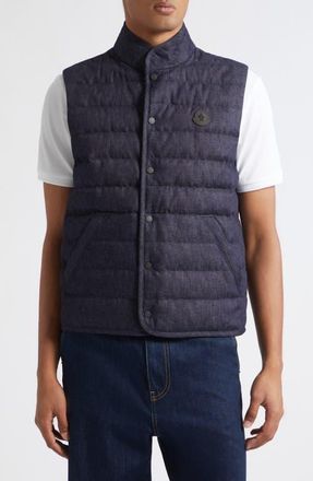 Moncler Liorane Denim Down Puffer Vest in Blue Denim at Nordstrom, Size 5