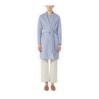 Max Mara Belted Coats, female, Blue, S, MxMara S Wrap Coat