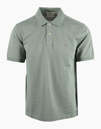 GANT Mens GANT CLASSIC REGULAR POLO SHIRT SURPLUS MINT - Tan - Size: 44