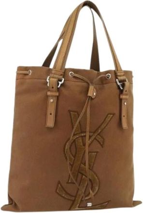 Saint Laurent Pre-owned Tote Bags, female, Brown, Size: ONE SIZE Pre-owned Vintage Tote Bag