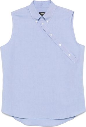 Fendi asymmetric shirt - Blue
