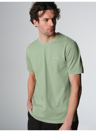 Trigema T-Shirt TRIGEMA TRIGEMA T-Shirt in Piqu&eacute;-Qualit&auml;t, Herren, Gr. L, gr&uuml;n (gr&uuml;n tea), 100% Baumwolle, Basic, Shirts T-Shirt