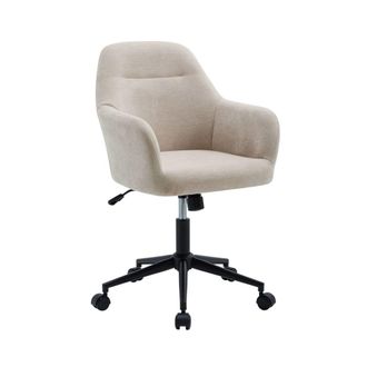 Sweeek Silla de oficina con ruedas ajustable metal y tela, beige