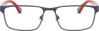 Emporio Armani 54mm Rectangular Optical Glasses in Matte Blue at Nordstrom