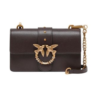 Pinko Pinko - Mini Love Bag One - Dames - Tassen - Bruin - Maat: ONE Size Katoen