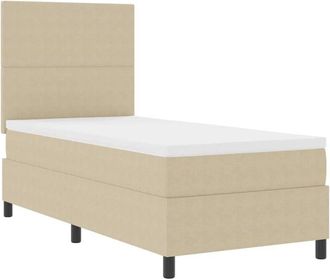 vidaXL Cama Tipo Box Spring Gris Claro Y Blanco. 203 X 100 X 128 Cm Vidaxl