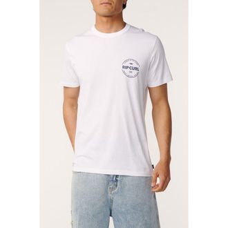 Rip Curl Logo Graphic Cotton T-Shirt in White at Nordstrom, Size Xx-Large