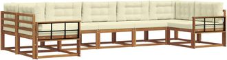vidaXL Conjunto De Sof&aacute;s De Exterior 7 Uds. Natural Y Crema Vidaxl