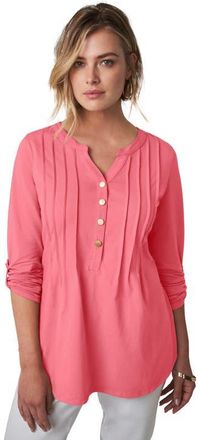 Jessica London Stretch Pleated Tunic in Tea Rose at Nordstrom, Size Small