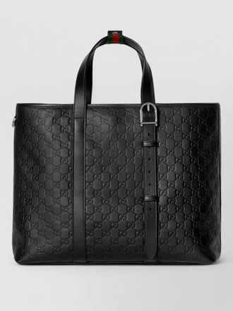 Gucci leather logo print tote bag