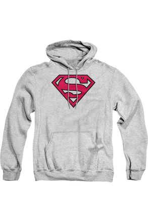 Gildan Superman Red & Black Shield Adult Pull Over Hoodie / Hooded Sweatshirt