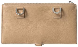 Dolce & Gabbana Womens Beige Leather Shoulder Cardholder Strap Wallet