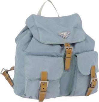 Prada Pre-owned Backpacks, female, Blue, Size: ONE SIZE Pre-owned Vintage Nylon Backpack