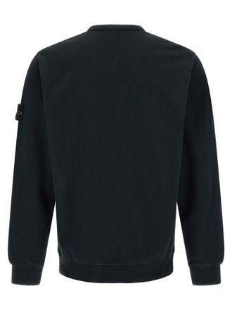 Stone Island Badge Logo Crew Neck Sweatshirt - Black