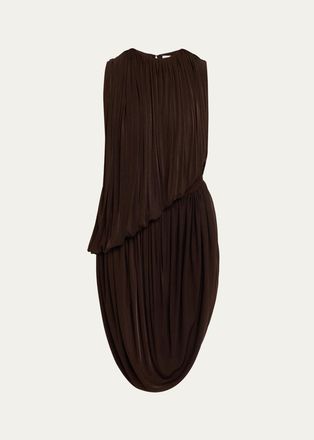 Ronny Kobo Alton Draped Side-Slit Jersey Dress