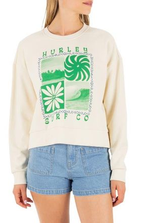 Hurley Cycles of the Earth Boxy Crewneck Sweatshirt in Off White at Nordstrom, Size X-Small