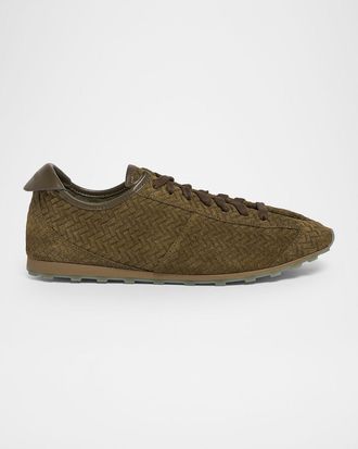 Jacquemus Men & apos;s Les Tennis Embossed Suede Low-Top Sneakers