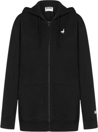 Moschino Goose Katoenen Sweatshirt - unisex - Vesten met rits - Zwart - S - Katoen - Hoodies & sweatvesten