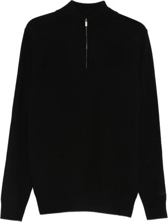 MC2 Saint Barth zip mock-neck sweater - men - Lambs Wool - L - Black