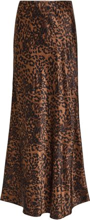 Rails Romina Leopard-print Satin Maxi Skirt - Multicoloured - S (UK8-10 / S)