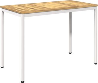 vidaXL Mesa De Cena De Jard&iacute;n Blanco 108,5 X 55 X 75 Cm Vidaxl