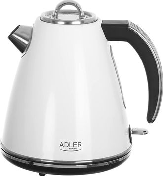 Adler Europe Bouilloire &Eacute;lectrique Adler Ad 1343, En M&eacute;tal 1,5 Litres Syst&egrave;me De Contr&ocirc;le De S&eacute;curit&eacute;, Puissance Max. 2200w, Blanche