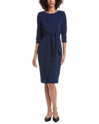 Adrianna Papell Crepe Tie Waist Sheath Dress