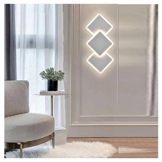 Trade Shop Trade Shop Traesio - Trade Shop - Applique Moderno Triplo Rombi A Led 14w Da Parete 3 Colorazioni Di Luce Aq31-b3c