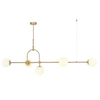 Netlighting COSENZA Stylish Dimmable Indoor 5 Light Glass Ceiling Pendant in Yellow