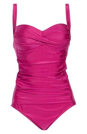 Betsey Johnson Ruched One-Piece Swimsuit in Pink at Nordstrom Rack, Size X-Large