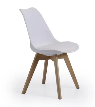 Home Heavenly Pack 4 sillas de polipiel y patas de haya color blanco