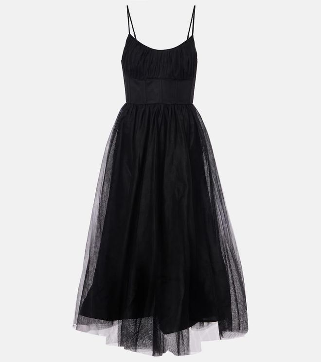 Tulle corset midi dress