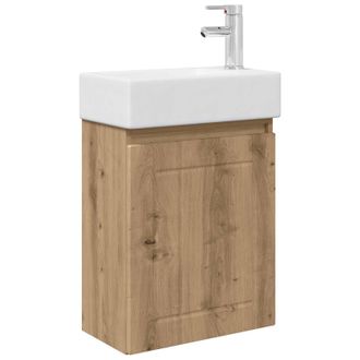 vidaXL M&oacute;dulo De Ba&ntilde;o Con Grifer&iacute;a Roble Artisan 45,5 X 25,5 X 84 Cm Vidaxl