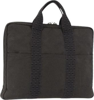 Herm&egrave;s Pre-owned Vintage Canvas Hand Bag - Dames - Vintage Handtas - Zwart - ONE Size - Leer - Vintage