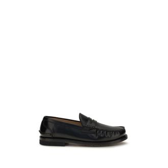 Premiata Black Calf Leather Bos Taurus Slip-On Mens Loafers