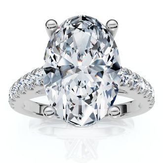 Pompeii3 Certified 2 3/4Ct Oval Accent Diamond Engagement Ring 14k Gold or Platinum Lab G