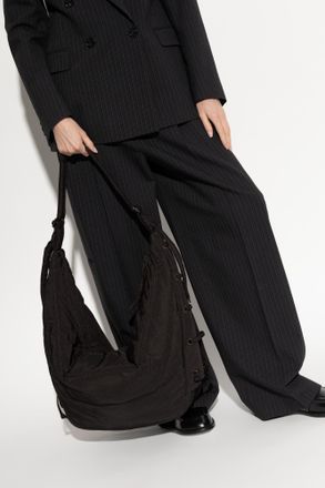 Christophe Lemaire Shoulder Bag Soft Game Large, Unisex, Black