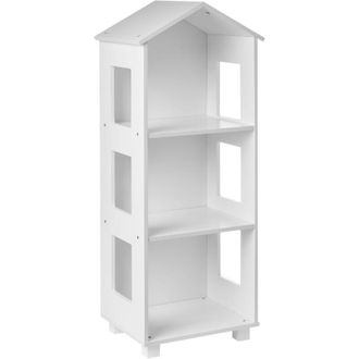 Beliani Libreria per bambini a 3 ripiani per cameretta MDF con parte superiore simile a un tetto bianco Glenorie