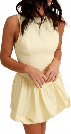 Nia Tamara Bubble Hem Mini Dress In Yellow