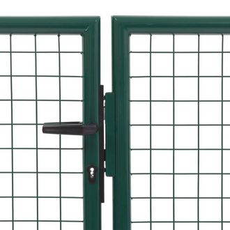 Berkfield Home Durable Garden Gate Steel 350x100 cm Green