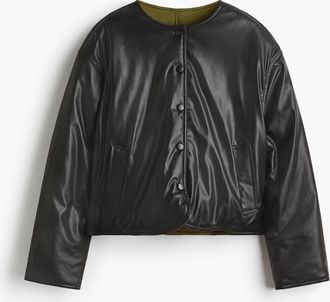 H&M Wendbare Pilotenjacke - Schwarz