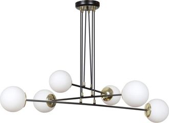 Wonderlamp Lámpara colgante elegante 6 luces nórdico negro con detalles dorados