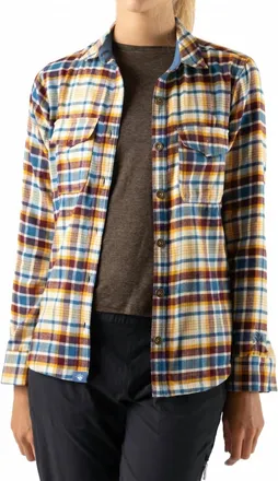 Rabbit Womens High Country Long Sleeve Flannel Shirt In Seedpearl Plaid