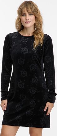 Ragwear Midikleid RAGWEAR ROSETA VELVET, Damen, Gr. XXL, N-Gr, schwarz, Jersey, Obermaterial: 94% Polyester, 6% Elasthan, gemustert, regular fit ca. Mitte Obe