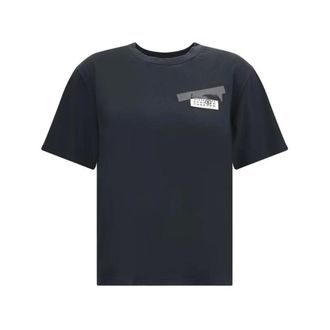 Maison Margiela T-Shirts, female, Black, S, Cotton Crewneck T-Shirt
