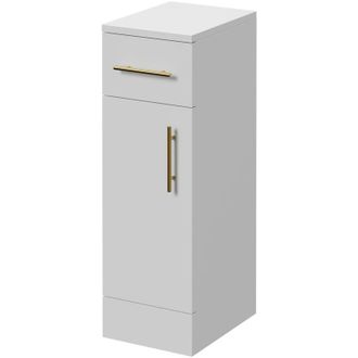 Alexander James Alexander James Gloss White 250mm x 330mm Storage Unit - 250mm - Brushed Brass 96mm Bar Handle