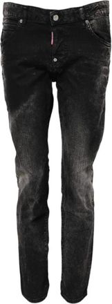Dsquared2 Zwarte Tapered Denim Jeans met Logo - Dames - Slim Fit Jeans - Zwart - XS - Denim - Jeans