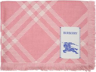 Burberry Winter Scarves, female, Pink, Size: ONE SIZE Mu Wide Check Wool Silk Scarf