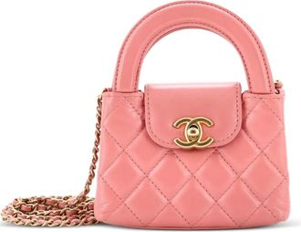 Chanel Kelly Top Handle Shopping Bag Quilted Shiny Aged Calfskin Nano crossbody bag - Rosa